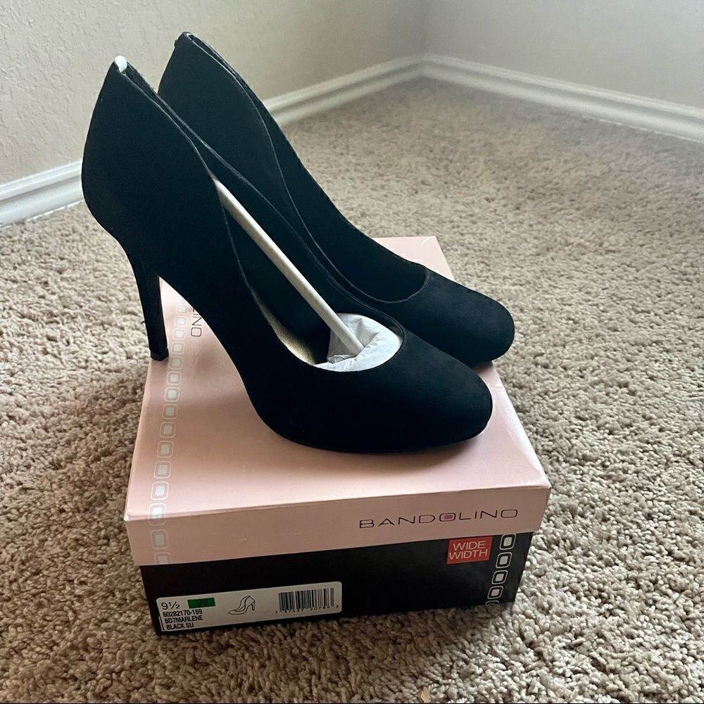 Bandolino Marlene Suede Black Pump; SZ 9.5W; BNIB